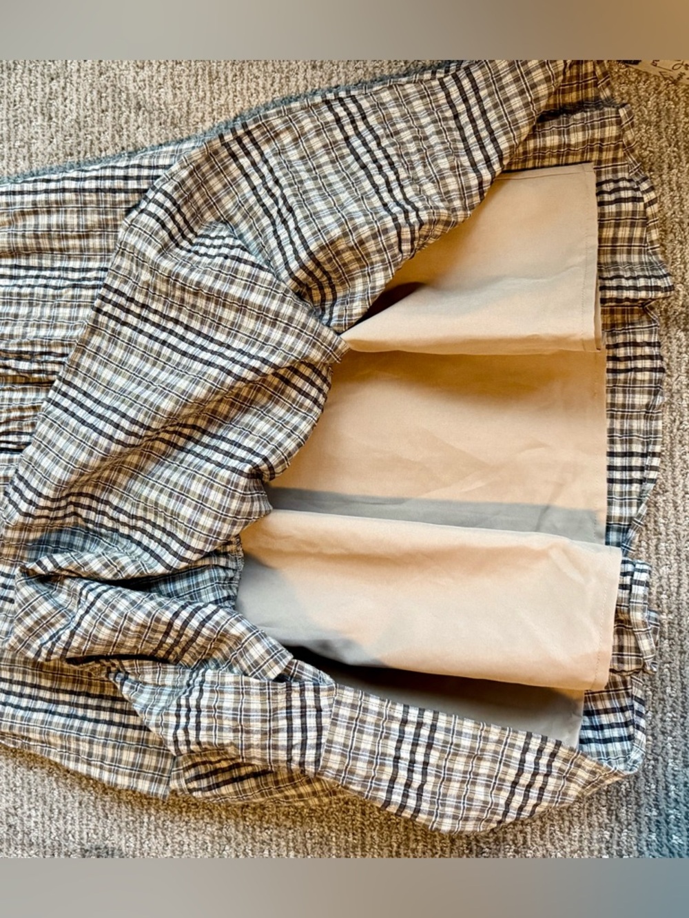 Cream the Brand - Plaid Tiered Women's Dress in Neutrals - Picture 4 of 5